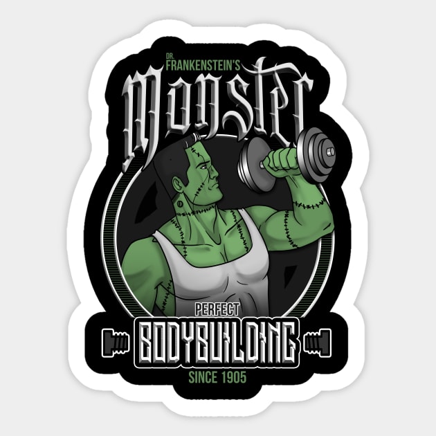 Frankenstein's BodyBuilding Sticker by ursulalopez